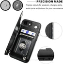 iPhone 16E Wallet Leather Kickstand with Card Holder Wallet Case