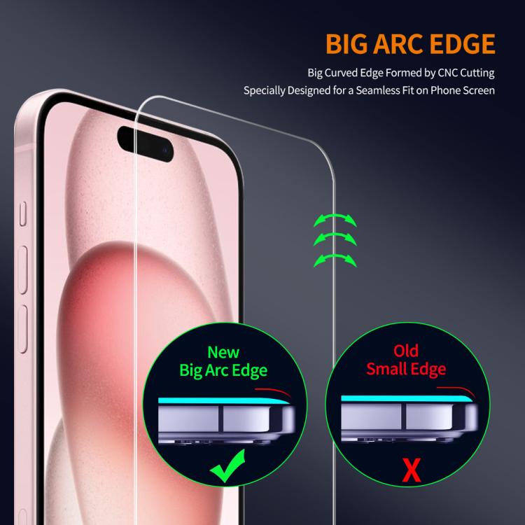 iPhone 17 9H Big Arc Edge High Aluminum - silicon Tempered Glass