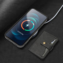 iPhone 17 Magnetic Button Card Bag MagSafe Ring Leather Phone Case