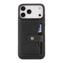 iPhone 17 Magnetic Button Card Bag MagSafe Ring Leather Phone Case