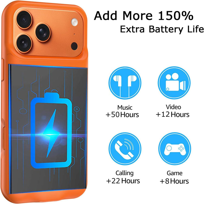 iPhone 17 Pro Battery Case 10000mAh – Wireless Charging