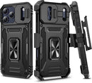 iPhone 17 Pro Max Case with Belt Clip Holster and Kickstand Black