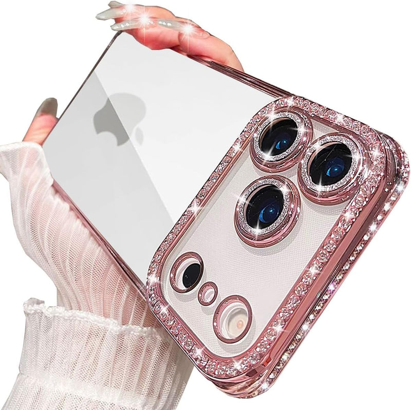 iPhone 17 Pro Max clear glitter diamond rhinestone case iPhone 17 Pro Max clear glitter diamond rhinestone case