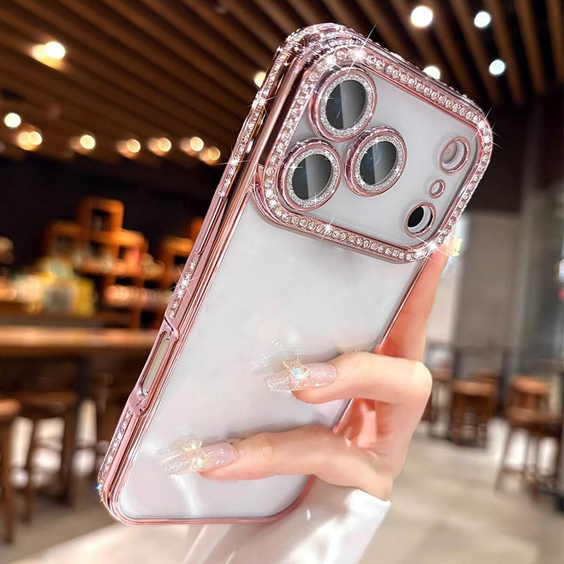 iPhone 17 Pro Max clear glitter diamond rhinestone case