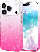 iPhone 17 Pro Max clear glitter sparkle gradient pink case