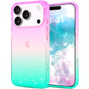 iPhone 17 Pro Max clear glitter sparkle gradient pink case