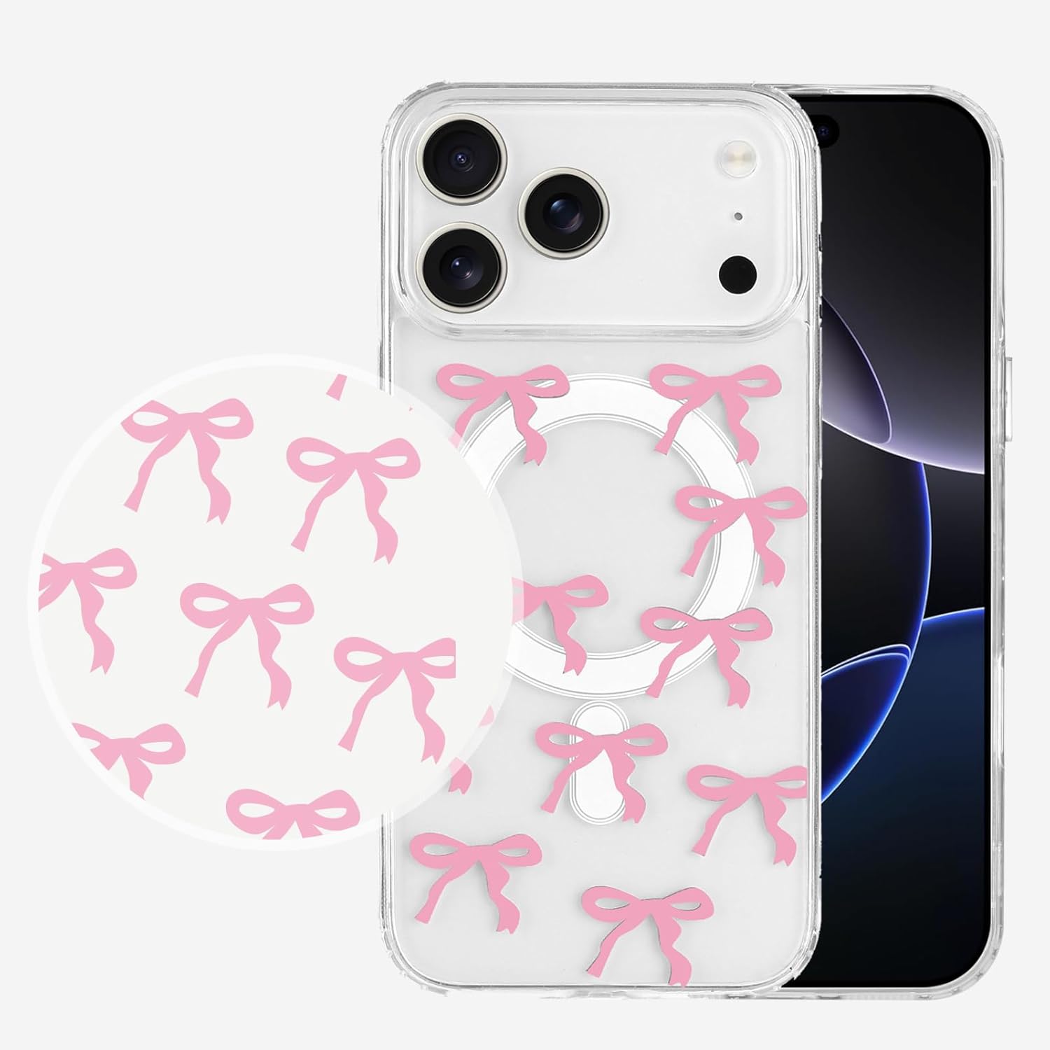 iPhone 17 Pro Max Clear Magnetic Ribbon Case