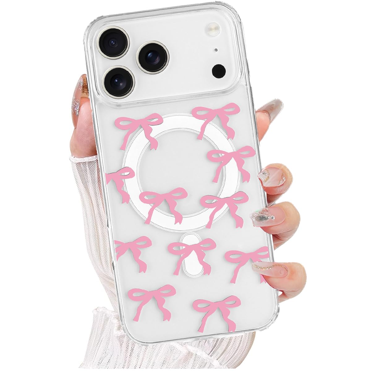 iPhone 17 Pro Max Clear Magnetic Ribbon Case