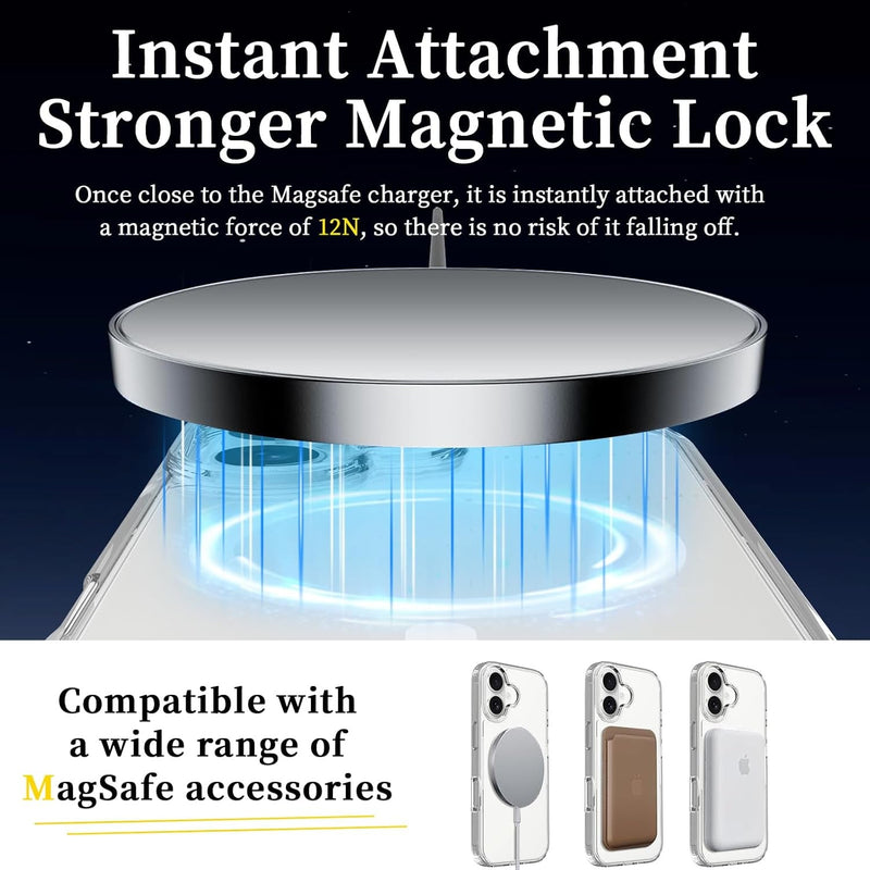 iPhone 17 Pro Max Crystal Clear Shockproof Wireless Charging Case