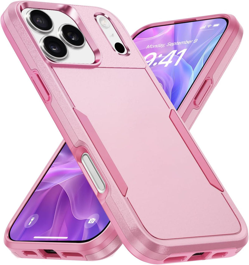 iPhone 17 Pro Max dual - layer heavy duty shockproof case pink