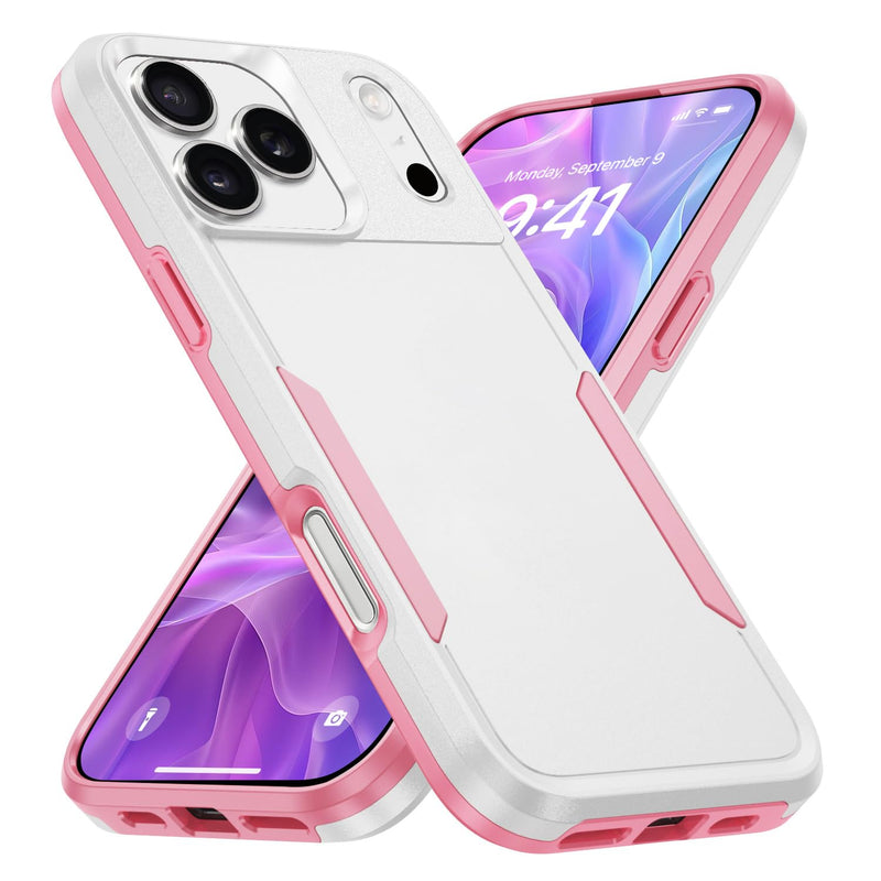 iPhone 17 Pro Max dual-layer heavy duty shockproof case pink iPhone 17 Pro Max dual-layer heavy duty shockproof case pink