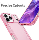 iPhone 17 Pro Max dual - layer heavy duty shockproof case pink
