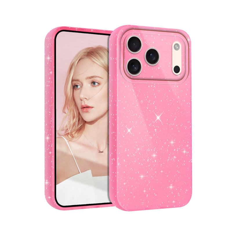 iPhone 17 Pro Max hot pink glitter sparkle case