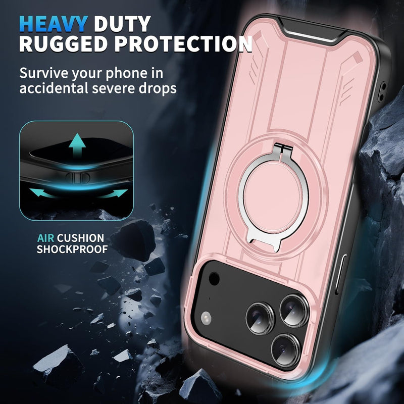 iPhone 17 Pro Max magnetic ring stand case pink