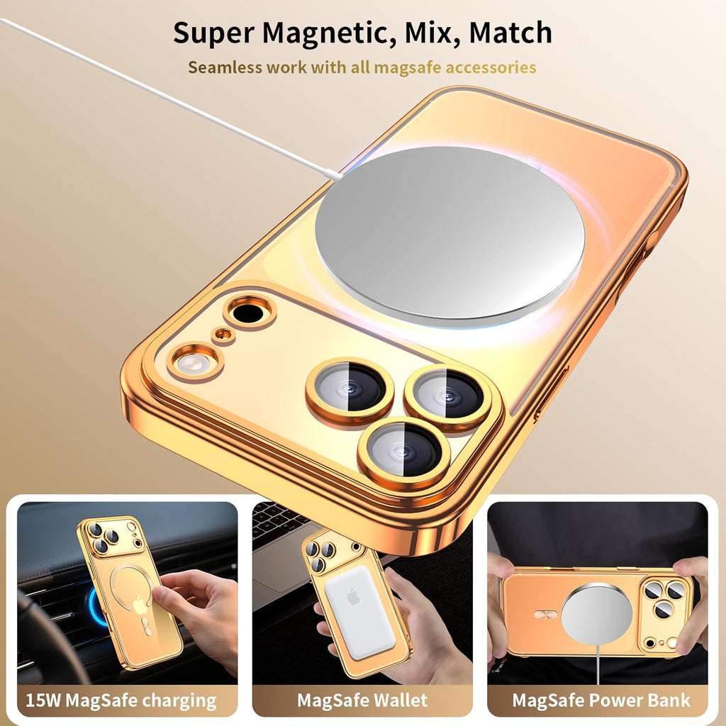 Privacy Case Gold iPhone 17 Pro Max privacy magnetic case MagSafe