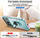 iPhone 17 Pro Max shockproof ring stand case green pink