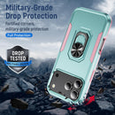 iPhone 17 Pro Max shockproof ring stand case green pink