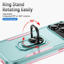 iPhone 17 Pro Max shockproof ring stand case green pink