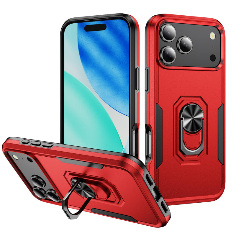 iPhone 17 Pro Max shockproof ring stand case green pink
