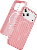 iPhone 17 Pro Max translucent matte magnetic case pink