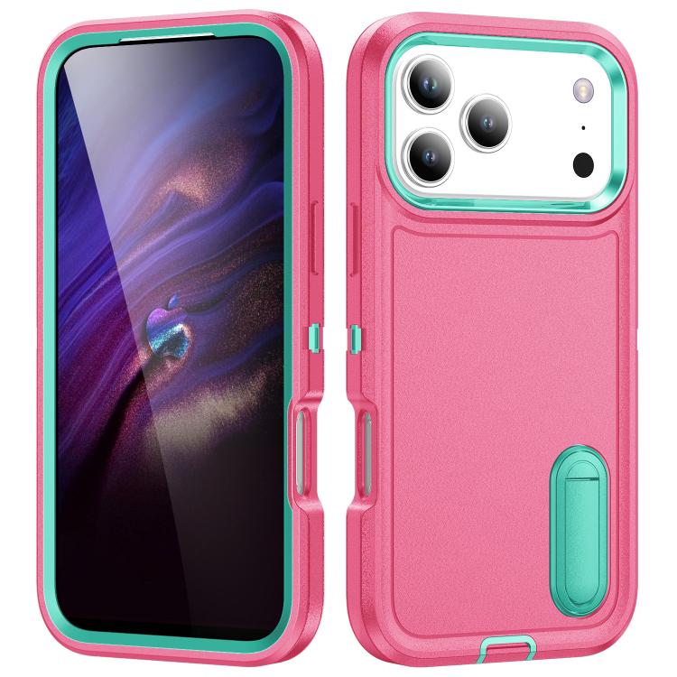 iPhone 17 Series Rugged PC + Silicone Phone Case with Holder