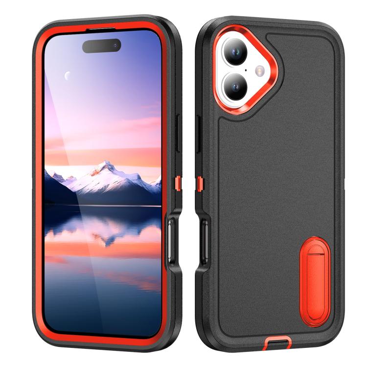 iPhone 17 Series Rugged PC + Silicone Phone Case with Holder