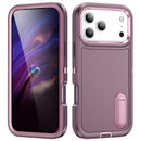 iPhone 17 Series Rugged PC + Silicone Phone Case with Holder