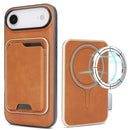 iPhone 17 Slim MagSafe Ring Magnetic Card Bag Leather Phone Case