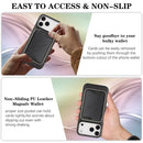 iPhone 17 Slim MagSafe Ring Magnetic Card Bag Leather Phone Case