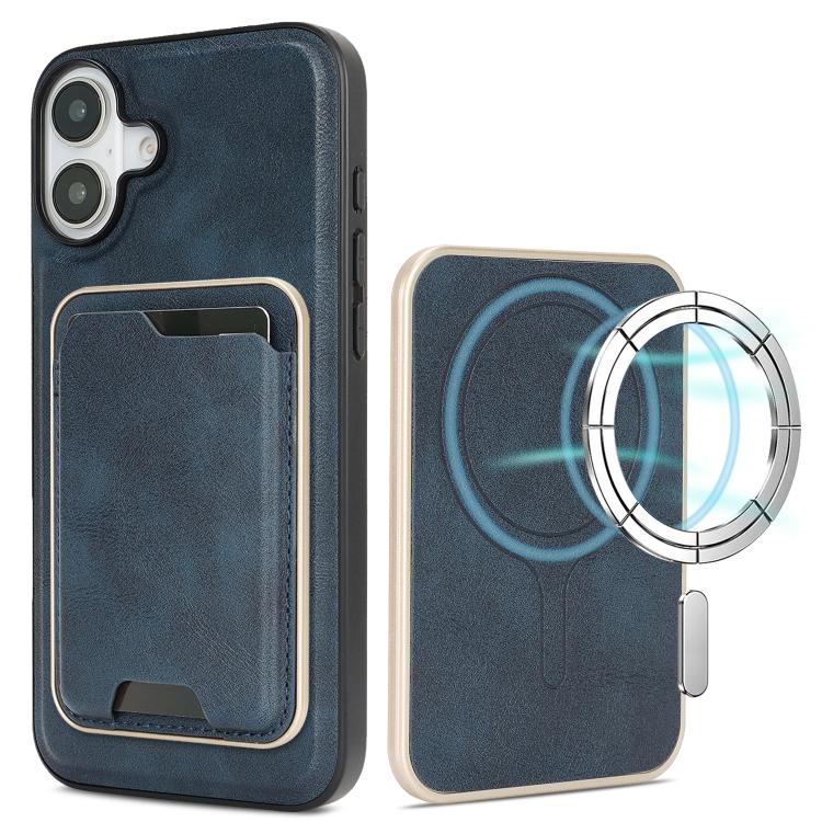 iPhone 17 Slim MagSafe Ring Magnetic Card Bag Leather Phone Case