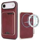 iPhone 17 Slim MagSafe Ring Magnetic Card Bag Leather Phone Case