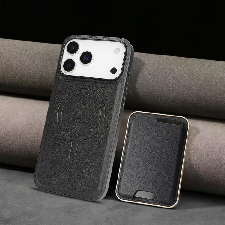 iPhone 17 Slim MagSafe Ring Magnetic Card Bag Leather Phone Case