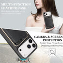 iPhone 17 Slim MagSafe Ring Magnetic Card Bag Leather Phone Case