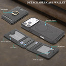 iPhone 17 Strong MagSafe Ring Magnetic Card Bag Holder Leather Phone Case