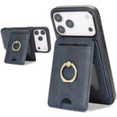 iPhone 17 Strong MagSafe Ring Magnetic Card Bag Holder Leather Phone Case