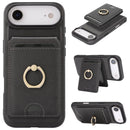 iPhone 17 Strong MagSafe Ring Magnetic Card Bag Holder Leather Phone Case