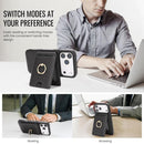 iPhone 17 Strong MagSafe Ring Magnetic Card Bag Holder Leather Phone Case