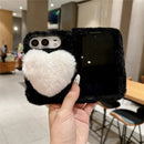 iPhone Duo 3D Heart Plush Case