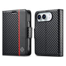 iPhone Duo Carbon Fiber Texture Wallet Case