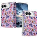 iPhone Duo Floral Leather Dual-Axis Shockproof Case