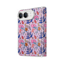 iPhone Duo Floral Leather Dual-Axis Shockproof Case