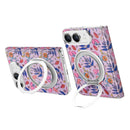 iPhone Duo Floral Leather Rotating Kickstand Case