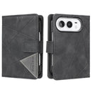 iPhone Duo Geometry Imprinted Leather Wallet Case