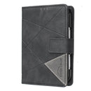 iPhone Duo Geometry Imprinted Leather Wallet Case