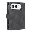 iPhone Duo Geometry Imprinted Leather Wallet Case