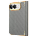 iPhone Duo Grid Leather Dual-Axis Hinge Case