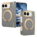 iPhone Duo Grid Leather Magnetic Kickstand Case