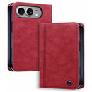 iPhone Duo Lines Pattern Leather Wallet Strap Case