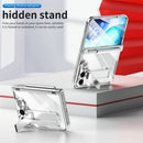 iPhone Duo Magnetic Hinge Electroplated PC Phone Cover with Tempered Glass