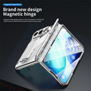 iPhone Duo Magnetic Hinge Electroplated PC Phone Cover with Tempered Glass